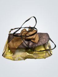 Clutch bag with bow and sequin embellishments
