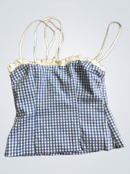 Blue Gingham Ruffle Camisole