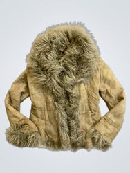 Shearling Jacket with Fur Trim