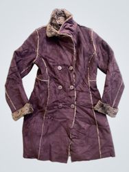 Purple Faux Fur Lined Coat