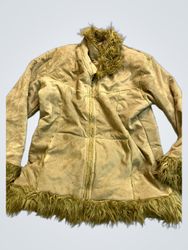 Tan Faux Fur Trimmed Jacket