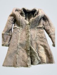 Brown Suede Jacket with Fur Trim