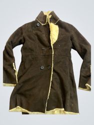 Brown Suede Shearling Lined Coat