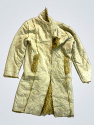 Beige jacket with fur trim