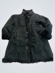 Black Faux Fur Trimmed Coat