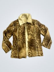 Leopard Print Faux Fur Lined Jacket