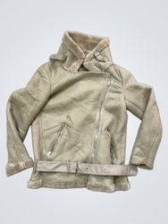 Beige Faux Shearling Lined Jacket