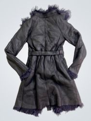 Black Coat with Fur Trim