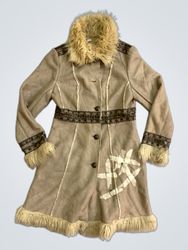 Promod Faux Fur Trimmed Coat