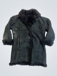 APEX Black Faux Fur Trimmed Coat