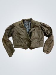 Olive Green Cropped Blazer