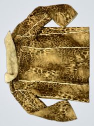 Leopard Print Faux Fur Lined Jacket