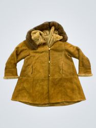 Suede Shearling Lined Hooded Jacket
