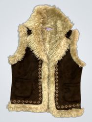 Arrienne Brown Faux Fur Trimmed Vest