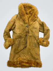 Brown Suede Jacket with Fur Trim