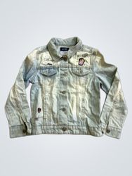 Light Wash Denim Jacket with Patches