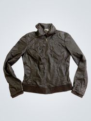 Brown Faux Leather Jacket