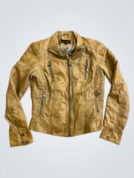 JILANI COLLECTION Women's Brown Faux Leather Jacke..