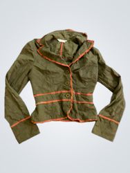 Green Jacket with Orange Trim