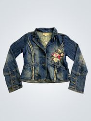 CHERRY JEANS Embroidered Denim Jacket