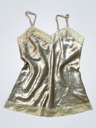 Satin Cami with Lace Trim