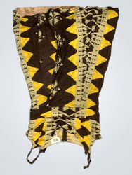 WOODY Dress with Yellow and Brown Geometric Patter..