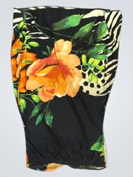 Nattley Floral and Zebra Print Strapless Dress
