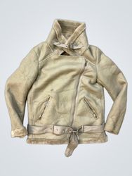 Beige Faux Shearling Lined Jacket