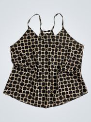Baraka & Ziggy ITALY Black & Gold Circle Print Top