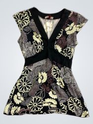 LA CITY Women's Floral Print Dress with Tie