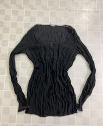 NAFNAF Black Crinkled Long Sleeve Top