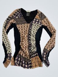 HYBRIS Patchwork Long Sleeve Top