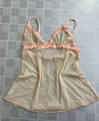 Sheer Lace Trim Nightgown