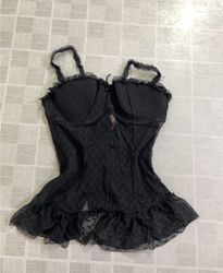 Roselle La Vie en Rose Black Lace Corset