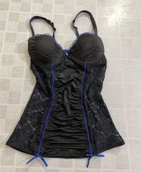 Black Lace Trimmed Babydoll