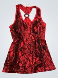 Galin Galin Red and Brown Patterned Halter Top