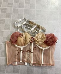 La Perla Corset with Floral Appliques and Ribbon