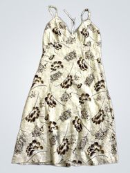 Creme Maxi-Kleid mit Blumenmuster