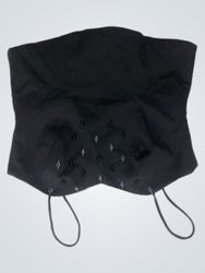 Haut bustier noir orné de perles