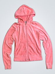 Juicy Couture Pink Velour Zip-Up Hoodie