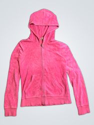 Juicy Couture Pink Velour Zip-Up Hoodie