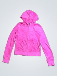Juicy Couture Pink Velour Zip-Up Hoodie