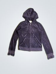 Juicy Couture Black Velour Zip-Up Hoodie