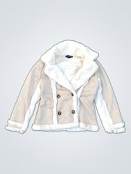 Zara Faux Fur Trimmed Suede Jacket