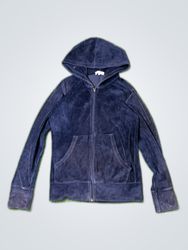 Juicy Couture Black Velour Zip-Up Hoodie