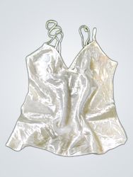 La Vie en Rose White Satin Camisole