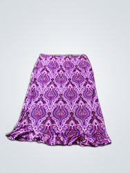 Girly Girl Purple Paisley Midi Skirt