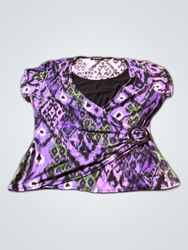 Notations Printed Wrap Blouse