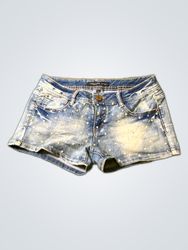 Tagline Embellished Denim Shorts