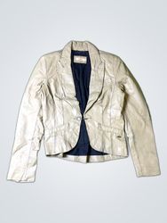 D&G Tan Leather Blazer Jacket